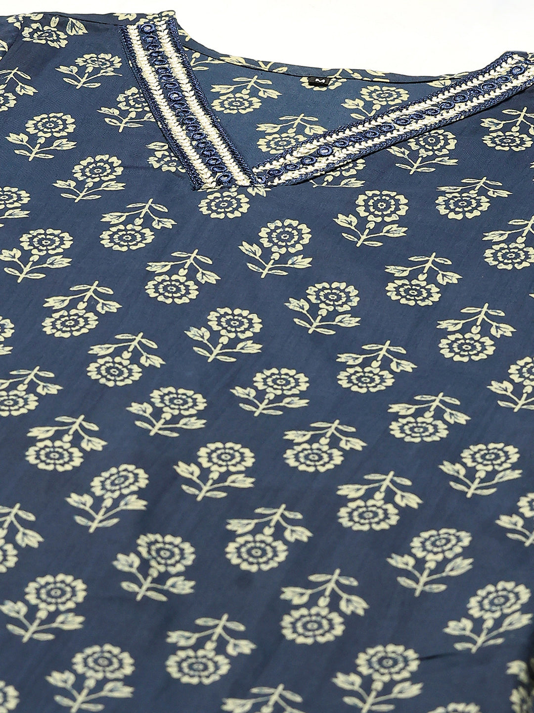 Printed Cotton Blend Kurta With Pants & Dupatta