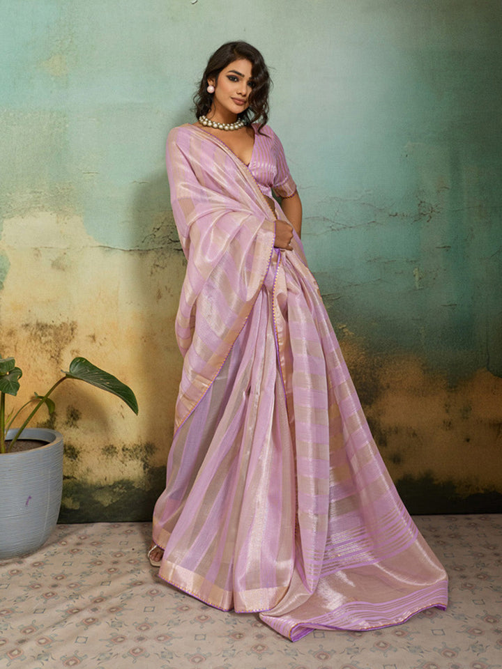 Woven Design Tissue Linen Saree