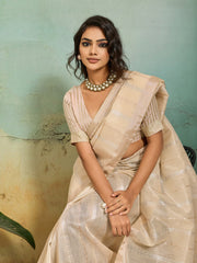 Woven Design Tissue Linen Saree