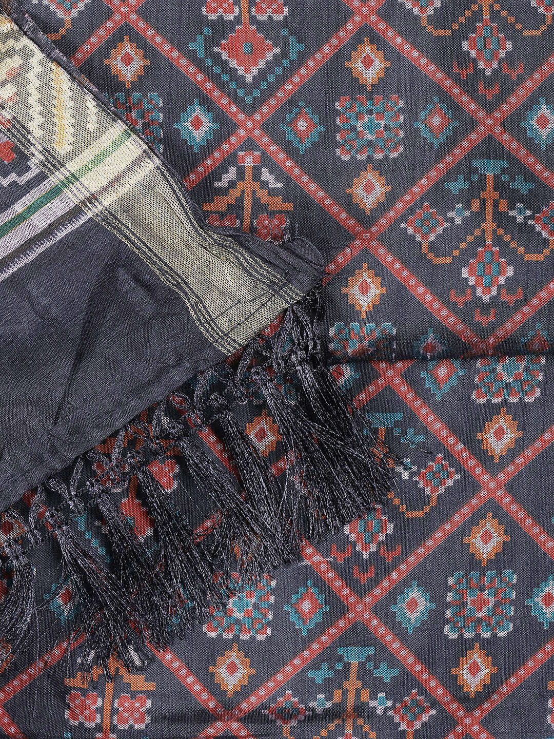 Printed Chanderi Unstitched Suit With Dupatta
