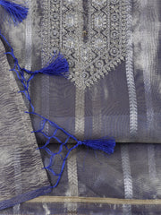 Neck Embroidered Tissue Unstitched Suit With Dupatta