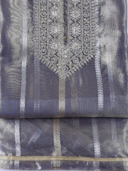 Neck Embroidered Tissue Unstitched Suit With Dupatta