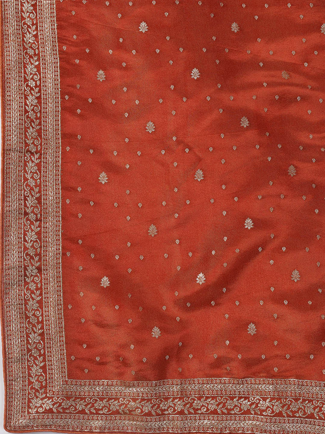 Embroidered Art Silk Unstitched Suit Piece With Dupatta