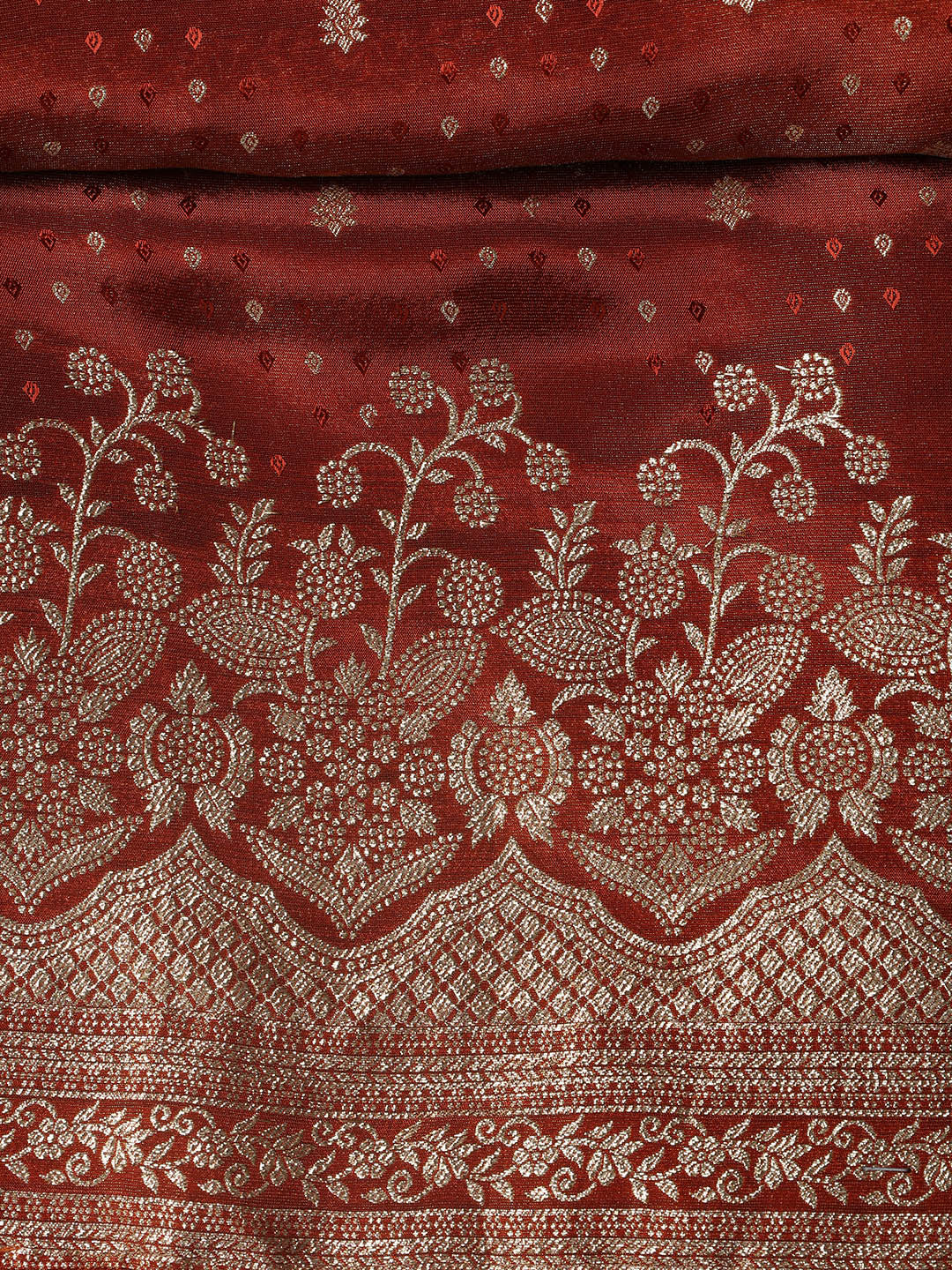 Embroidered Art Silk Unstitched Suit Piece With Dupatta
