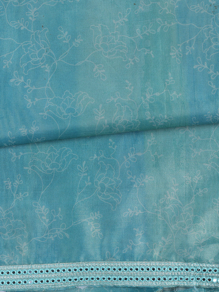 Neck Embroidered Tissue Unstitched Suit With Dupatta