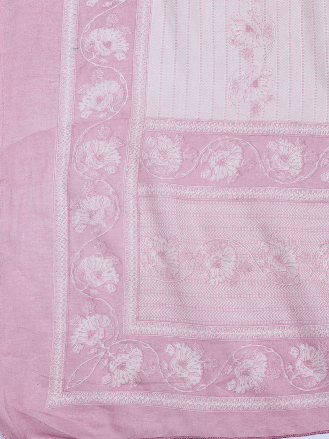 Printed Cotton Blend Unstitched Suit Piece With Dupatta