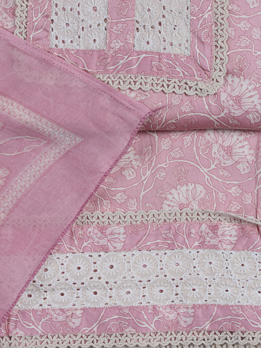 Printed Cotton Blend Unstitched Suit Piece With Dupatta