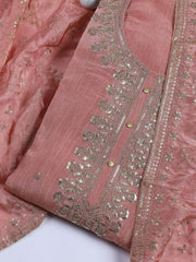 Neck Embroidered Tissue Unstitched Suit With Dupatta