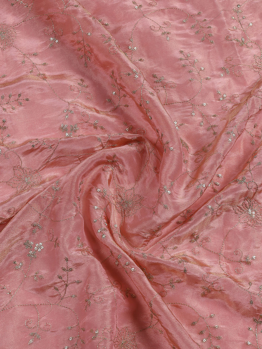 Neck Embroidered Tissue Unstitched Suit With Dupatta
