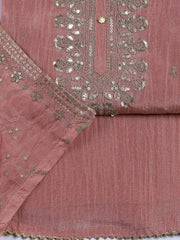 Neck Embroidered Tissue Unstitched Suit With Dupatta