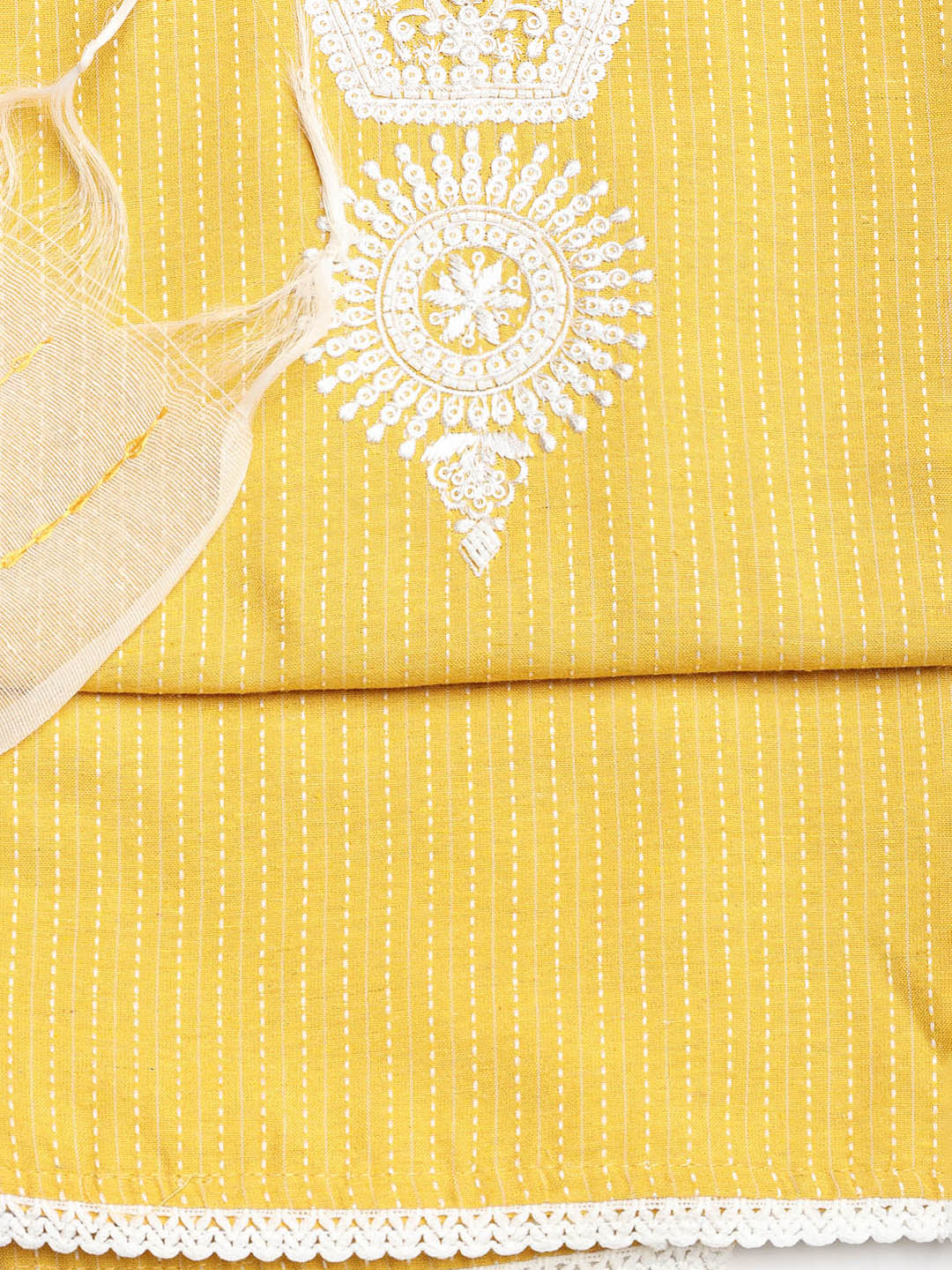 Embroidered Cotton Blend Unstitched Suit With Dupatta