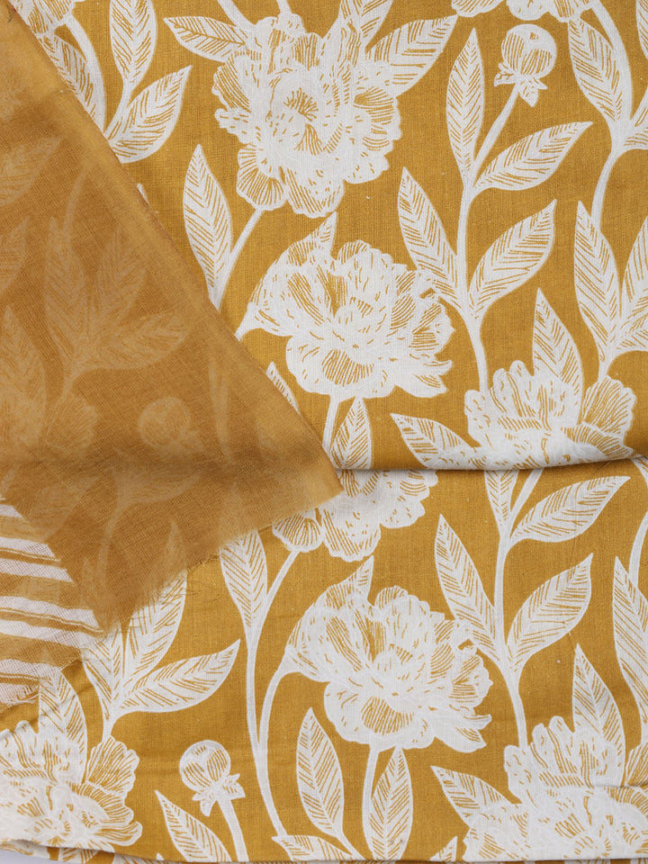 Neck Patti Cotton Blend Unstitched Suit With Dupatta