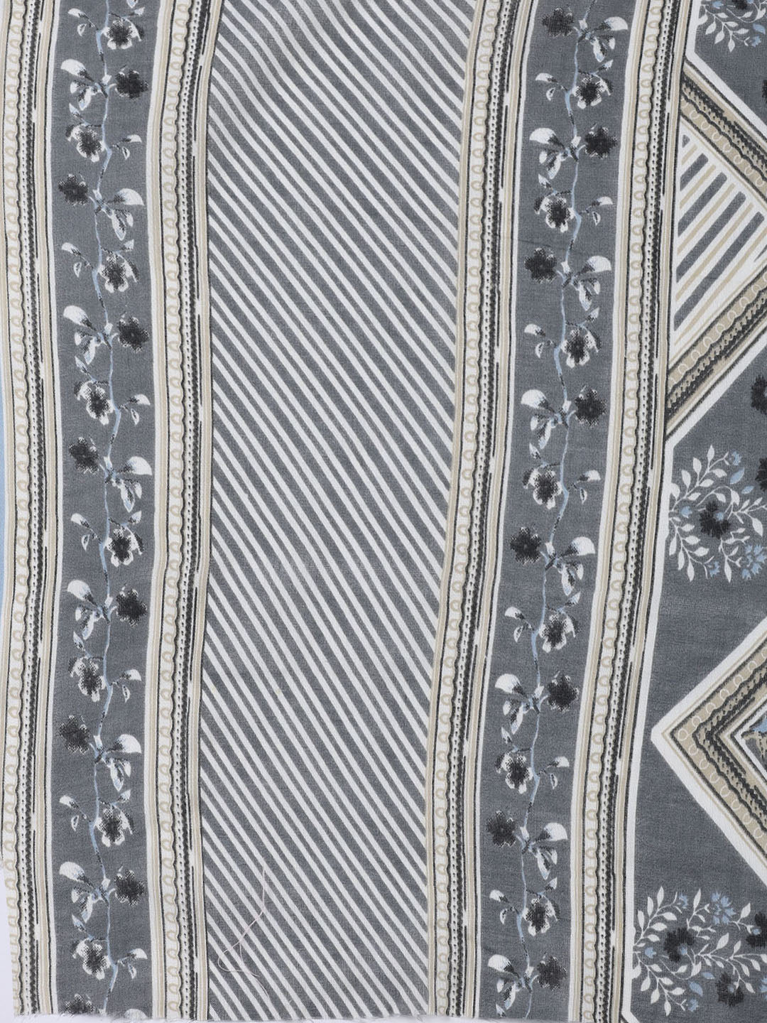 Neck Patti Cotton Blend Unstitched Suit With Dupatta