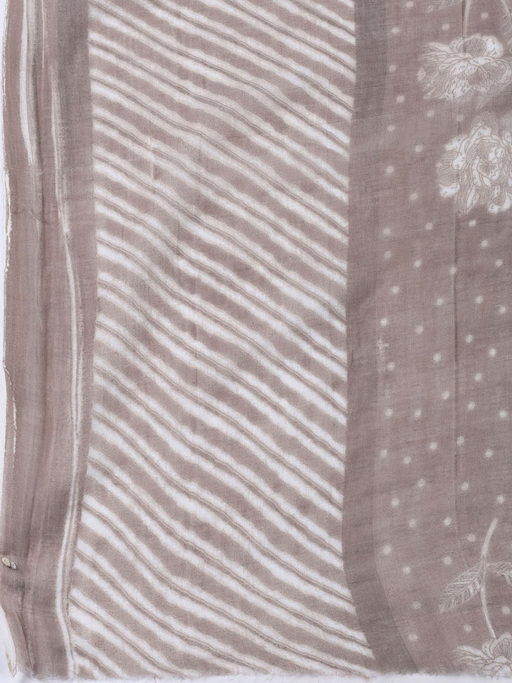 Neck Patti Cotton Blend Unstitched Suit With Dupatta
