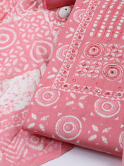 Printed Cotton Blend Unstitched Suit With Dupatta