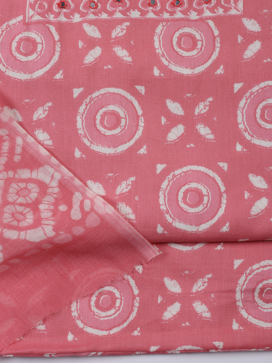 Printed Cotton Blend Unstitched Suit With Dupatta