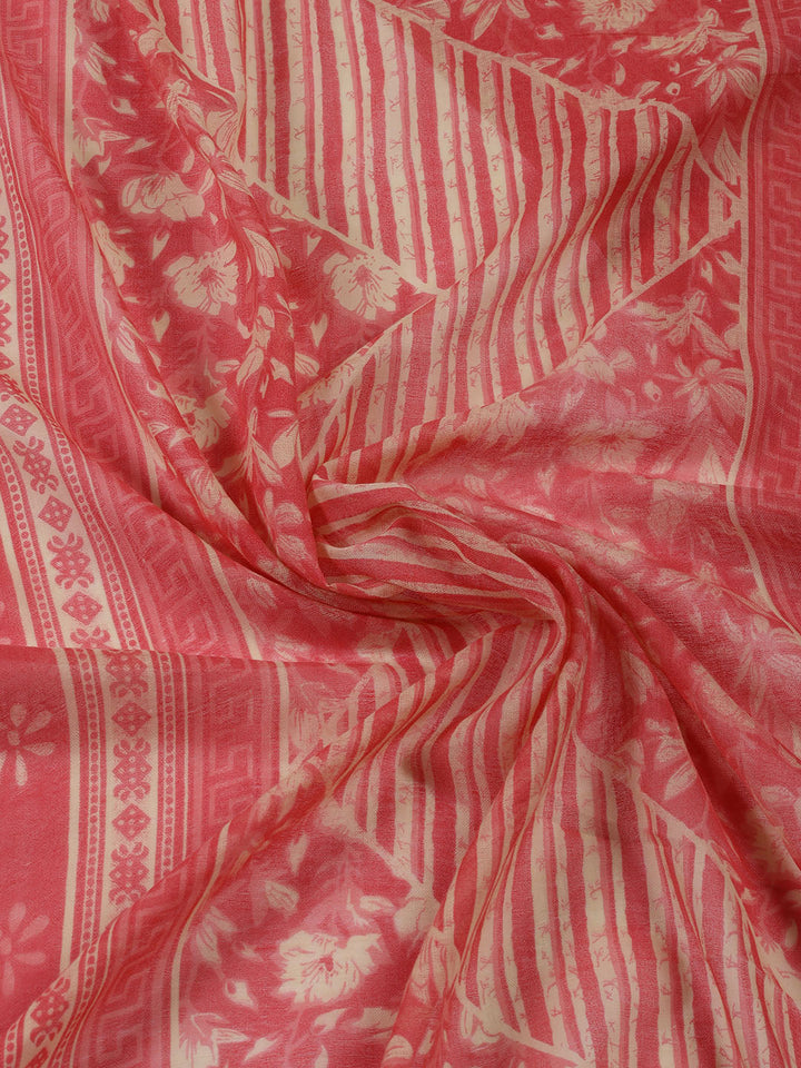 Neck Patti Cotton Blend Unstitched Suit With Dupatta