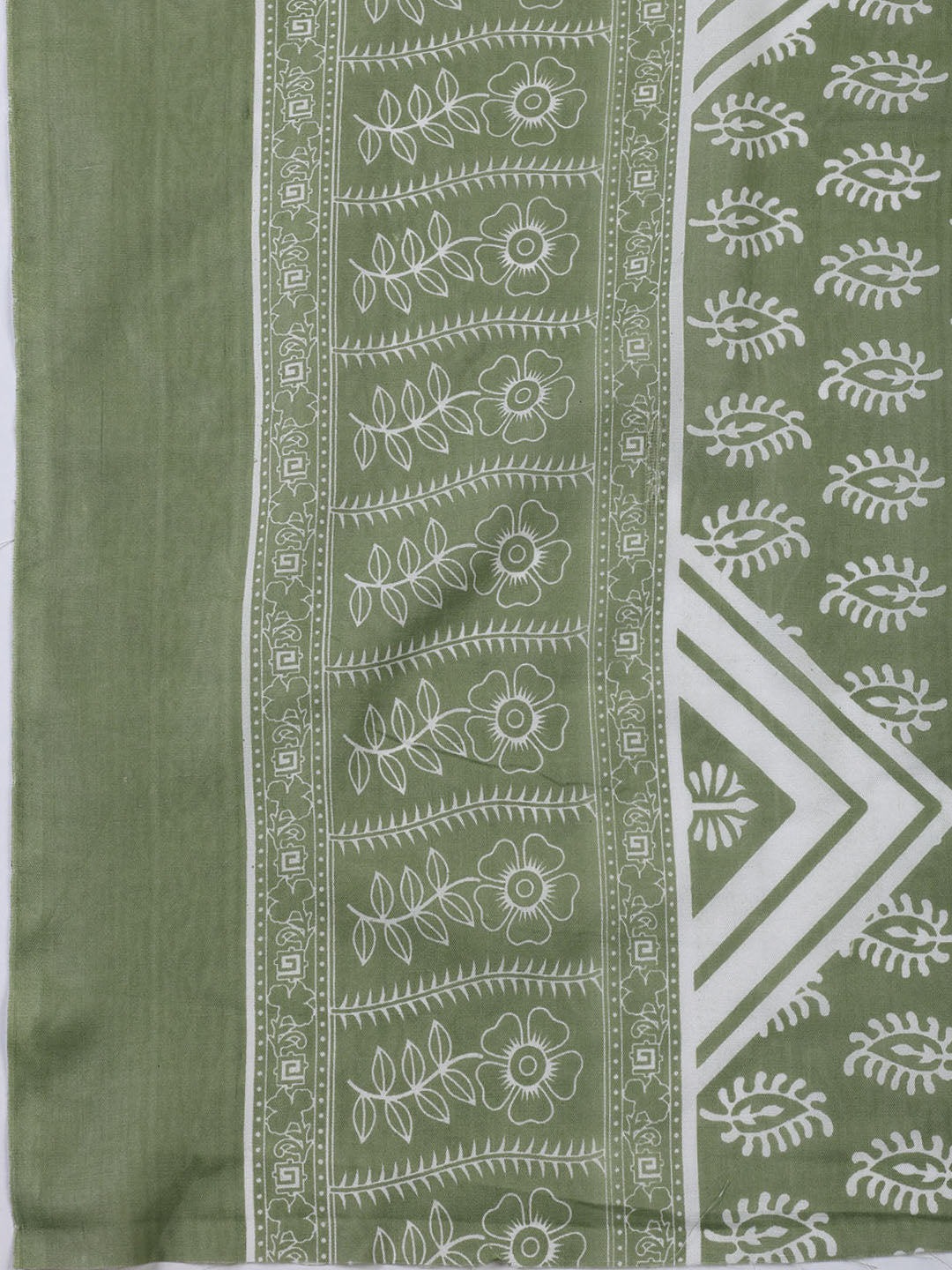Neck Patti Cotton Blend Unstitched Suit With Dupatta