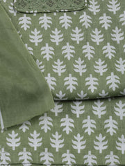 Neck Patti Cotton Blend Unstitched Suit With Dupatta
