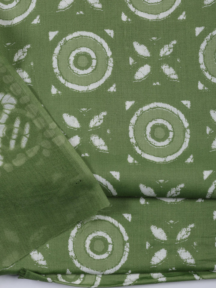 Printed Cotton Blend Unstitched Suit With Dupatta