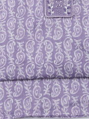 Neck Patti Cotton Blend Unstitched Suit With Dupatta