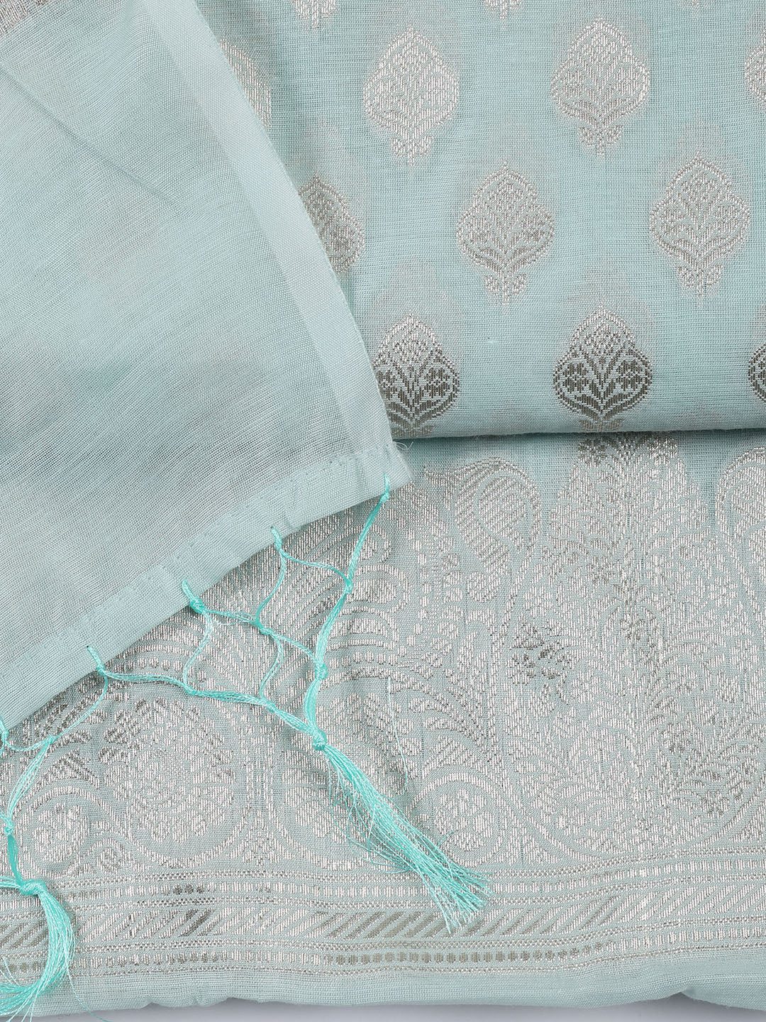Woven Chanderi Unstitched Suit With Dupatta