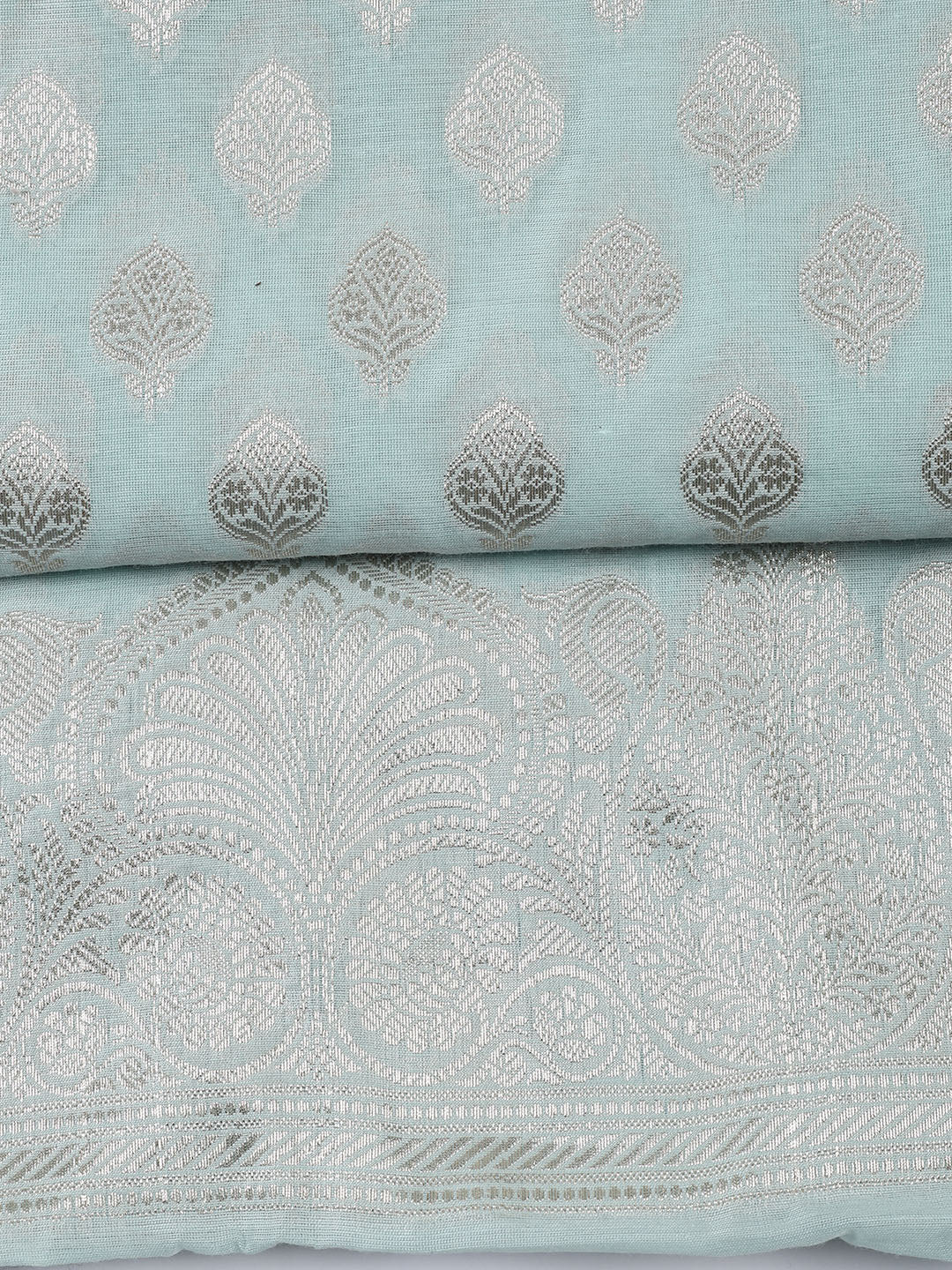 Woven Chanderi Unstitched Suit With Dupatta
