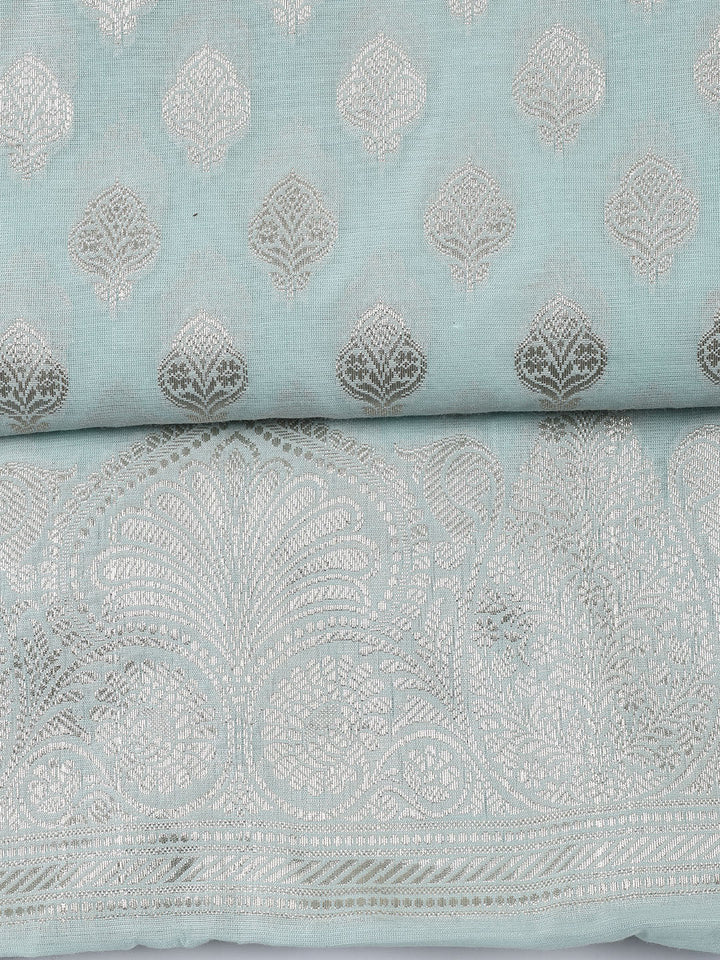 Woven Chanderi Unstitched Suit With Dupatta