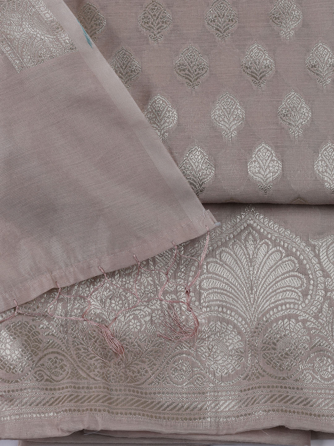Woven Chanderi Unstitched Suit With Dupatta
