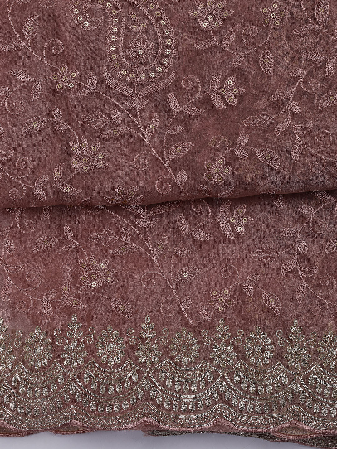 Embroidered Organza Unstitched Suit With Dupatta