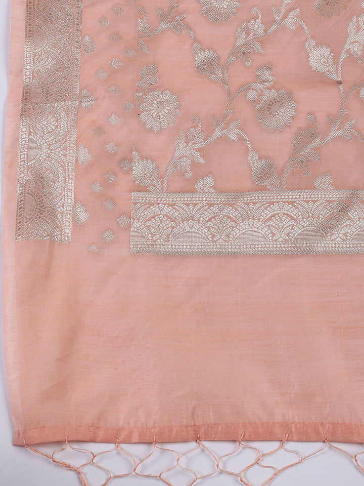 Woven Chanderi Unstitched Suit With Dupatta