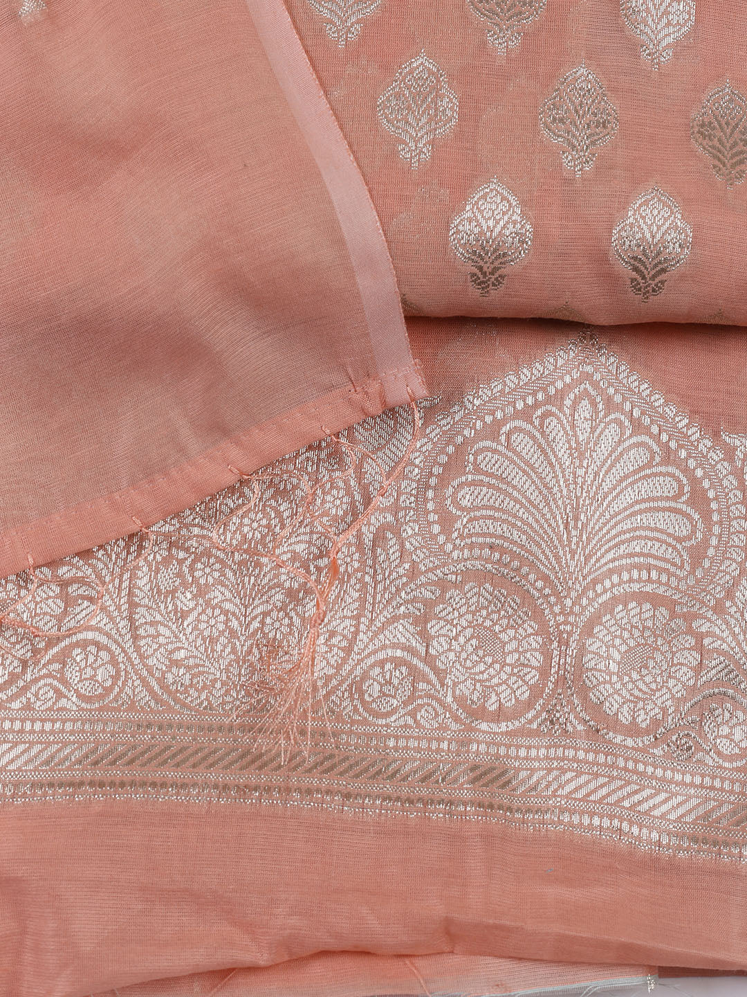 Woven Chanderi Unstitched Suit With Dupatta