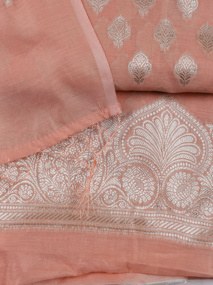 Woven Chanderi Unstitched Suit With Dupatta