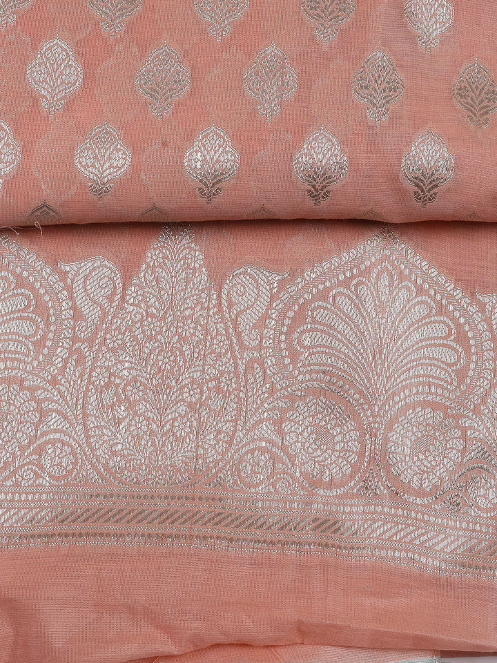Woven Chanderi Unstitched Suit With Dupatta