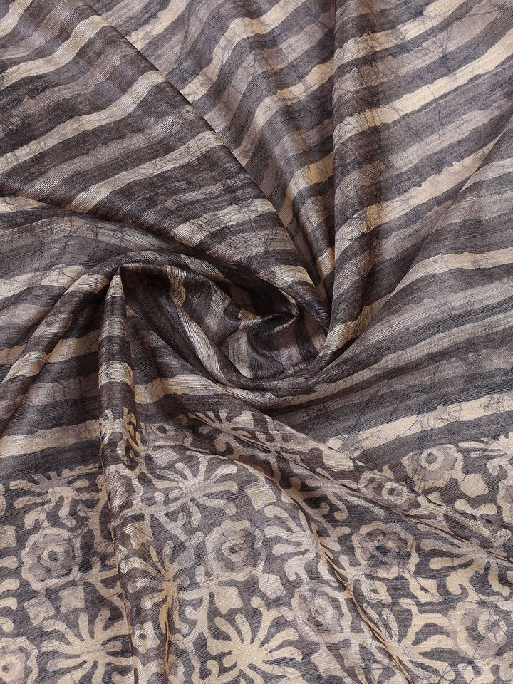 Printed Chanderi Unstitched Suit Piece With Dupatta