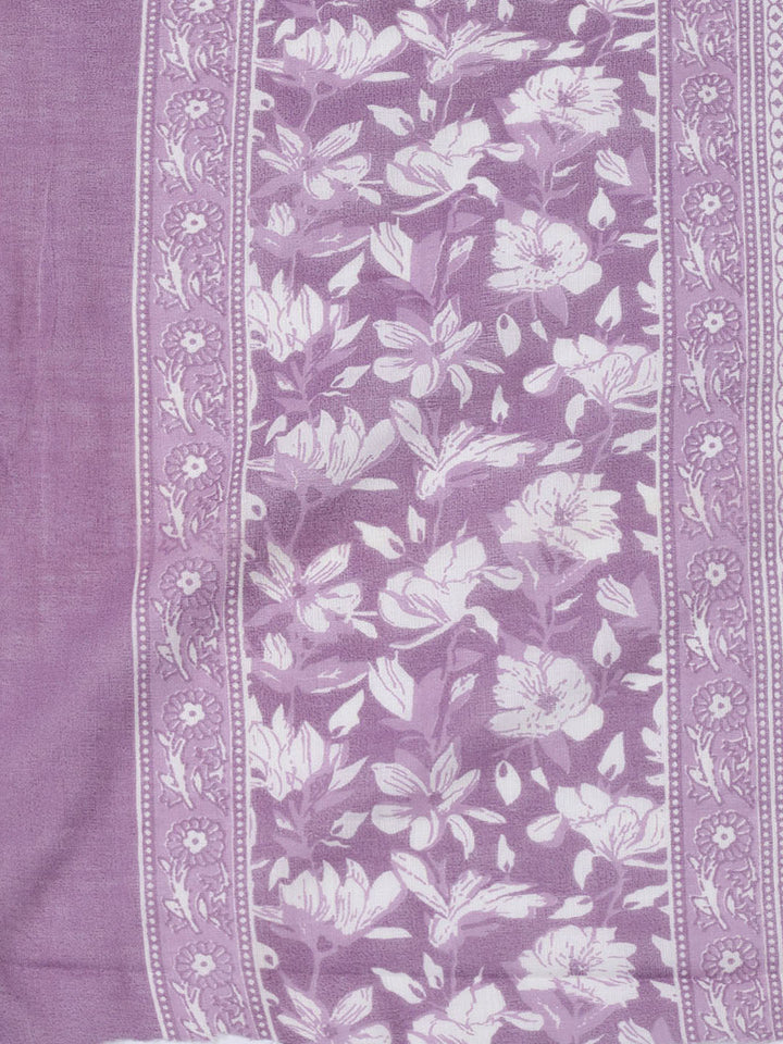 Printed Cotton Blend Unstitched Suit With Dupatta