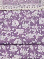 Printed Cotton Blend Unstitched Suit With Dupatta