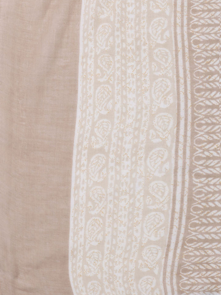 Neck Patti Cotton Blend Unstitched Suit With Dupatta