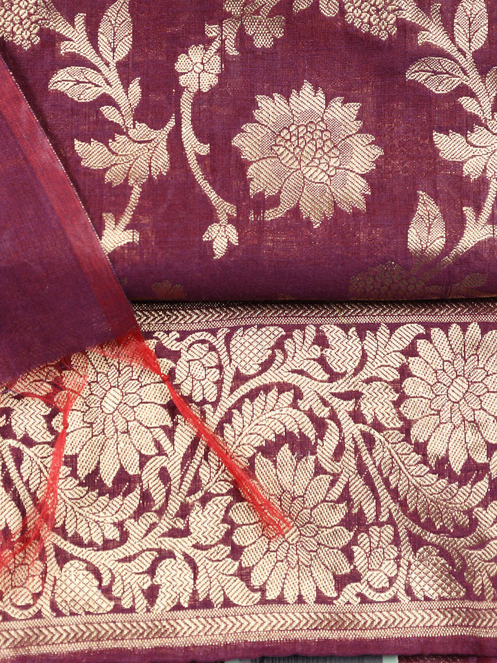 Woven Chanderi Unstitched Suit With Dupatta