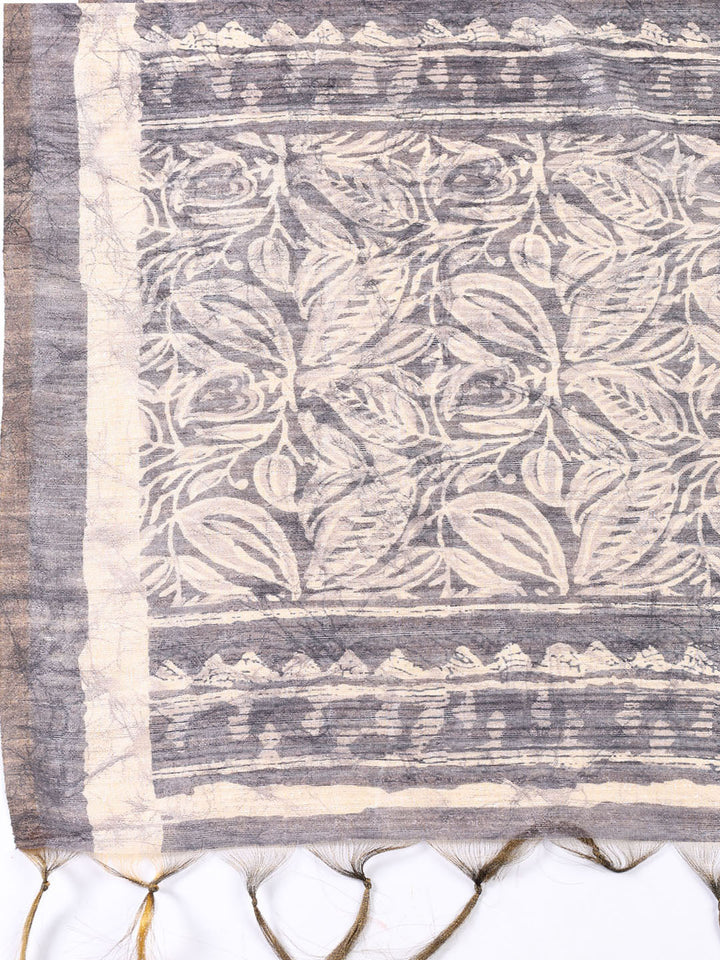Printed Chanderi Unstitched Suit Piece With Dupatta