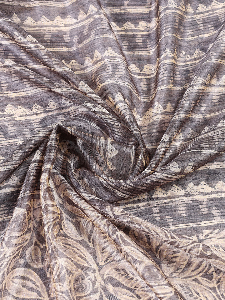 Printed Chanderi Unstitched Suit Piece With Dupatta