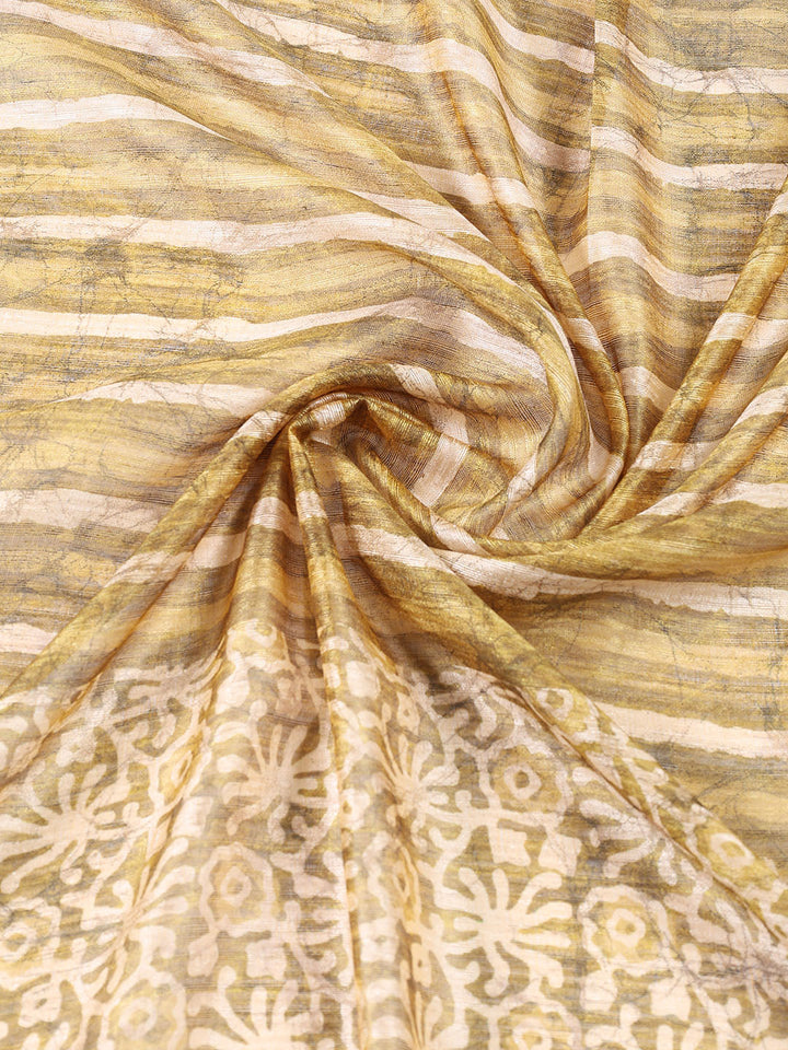 Printed Chanderi Unstitched Suit Piece With Dupatta