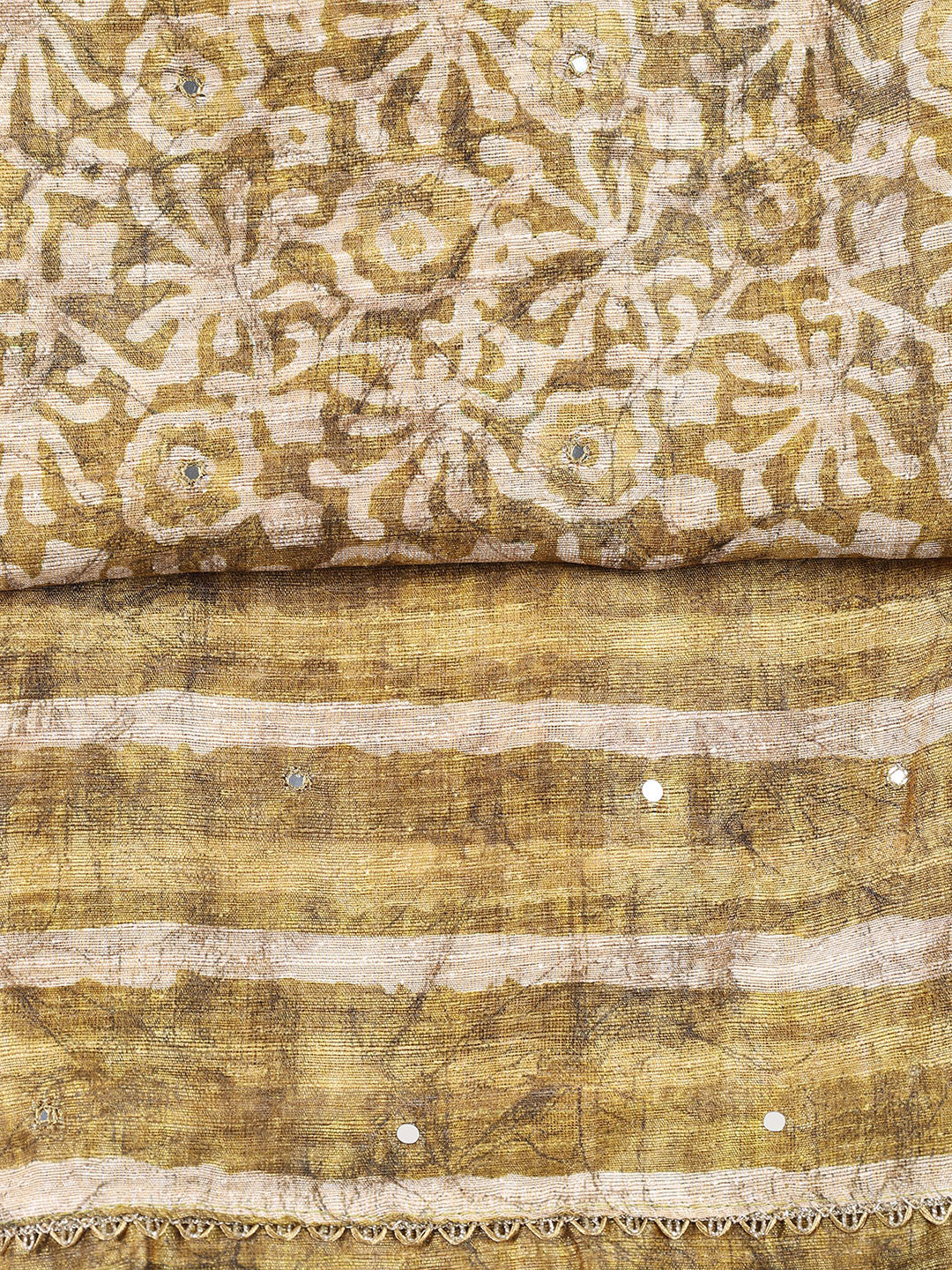 Printed Chanderi Unstitched Suit Piece With Dupatta