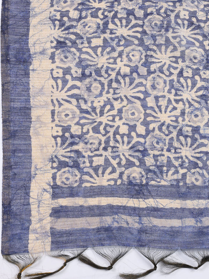 Printed Chanderi Unstitched Suit Piece With Dupatta