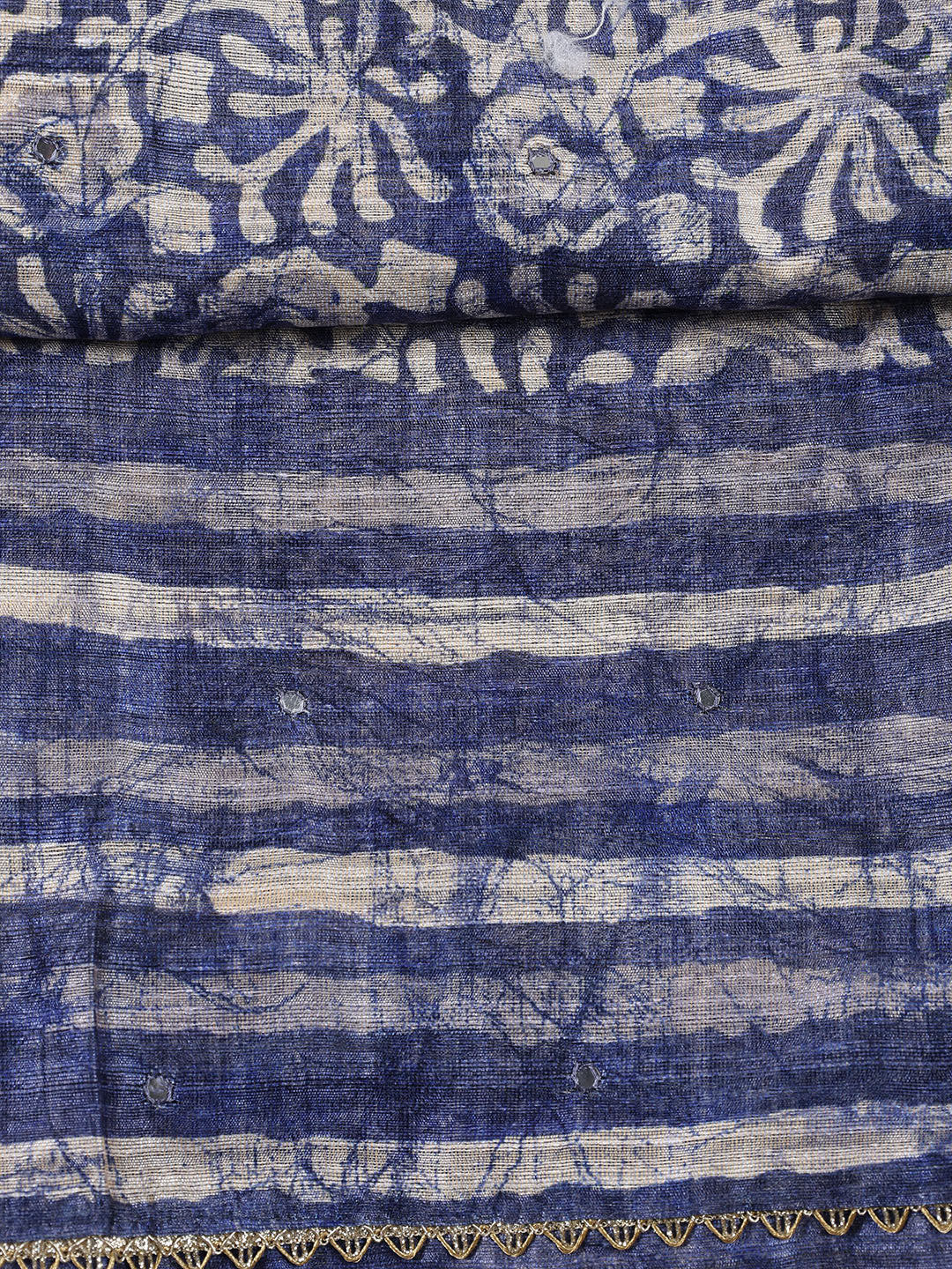Printed Chanderi Unstitched Suit Piece With Dupatta
