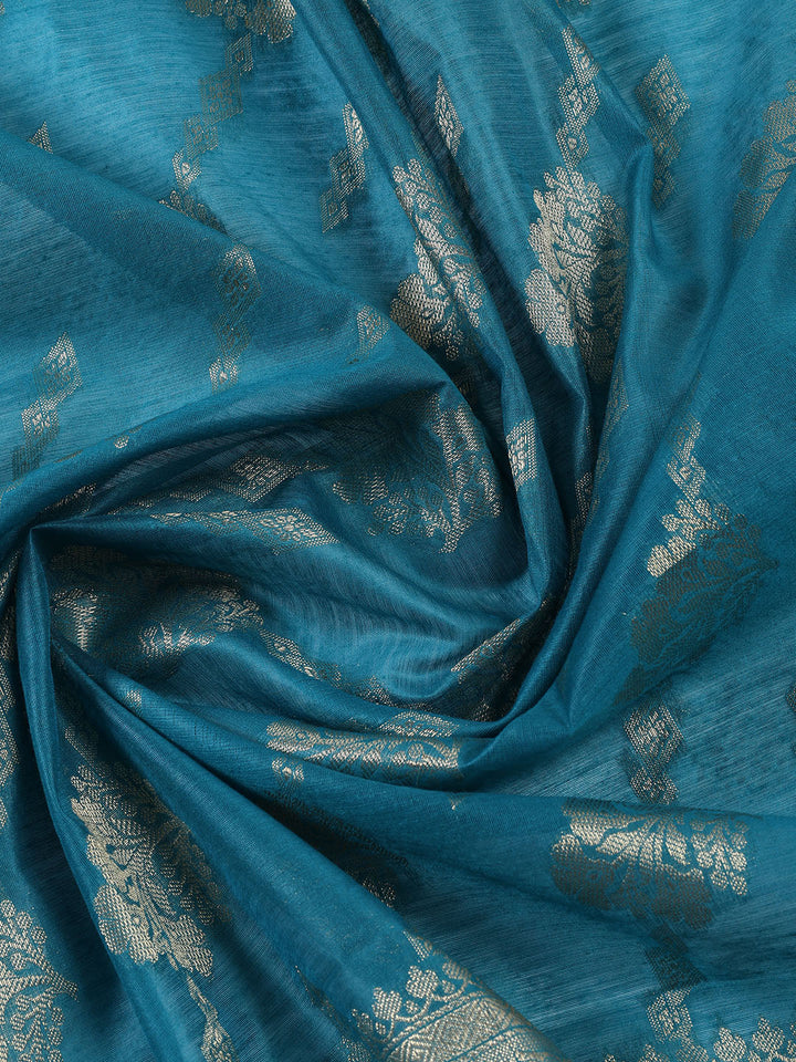 Woven Chanderi Unstitched Suit With Dupatta