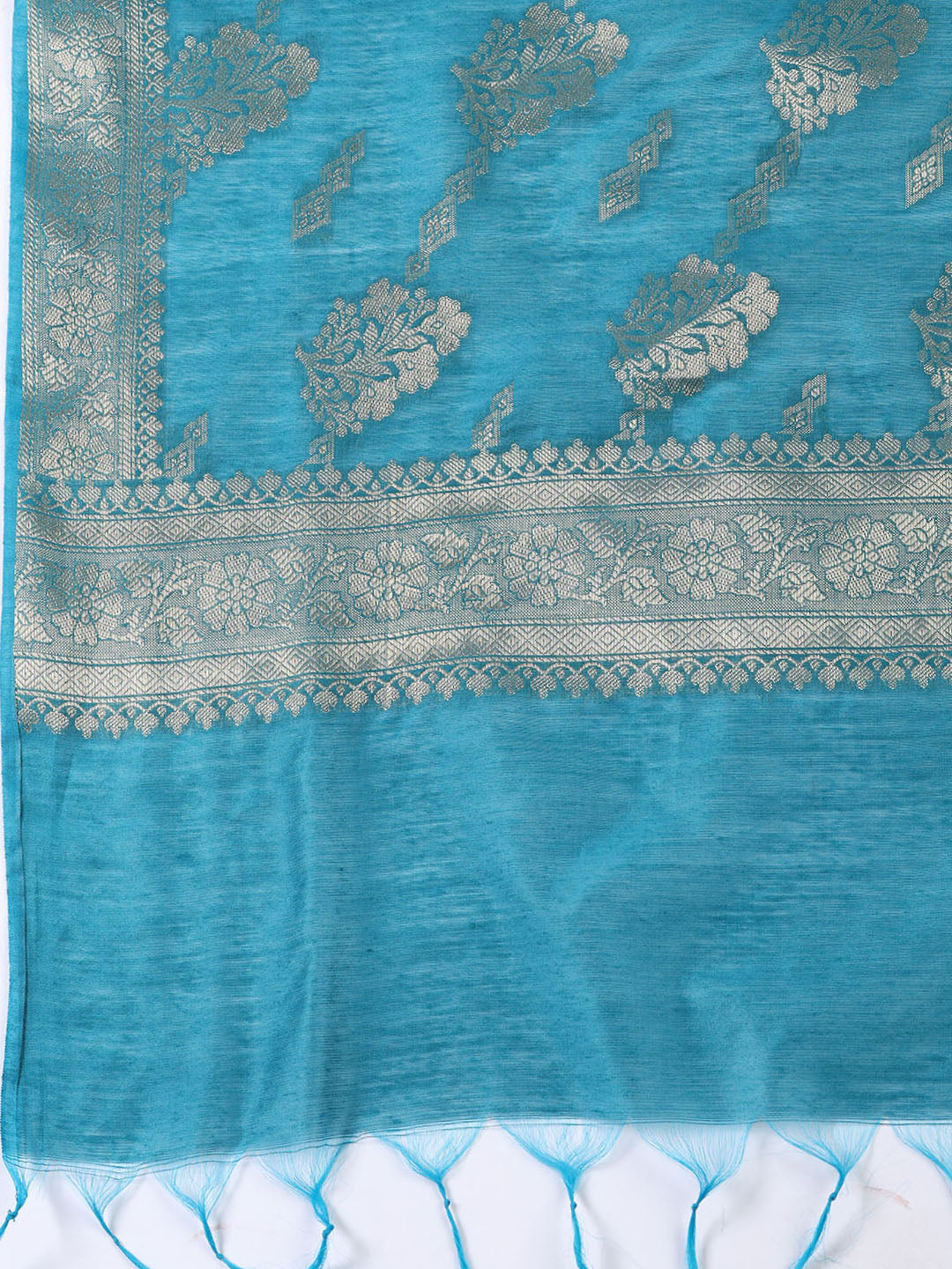 Woven Chanderi Unstitched Suit With Dupatta