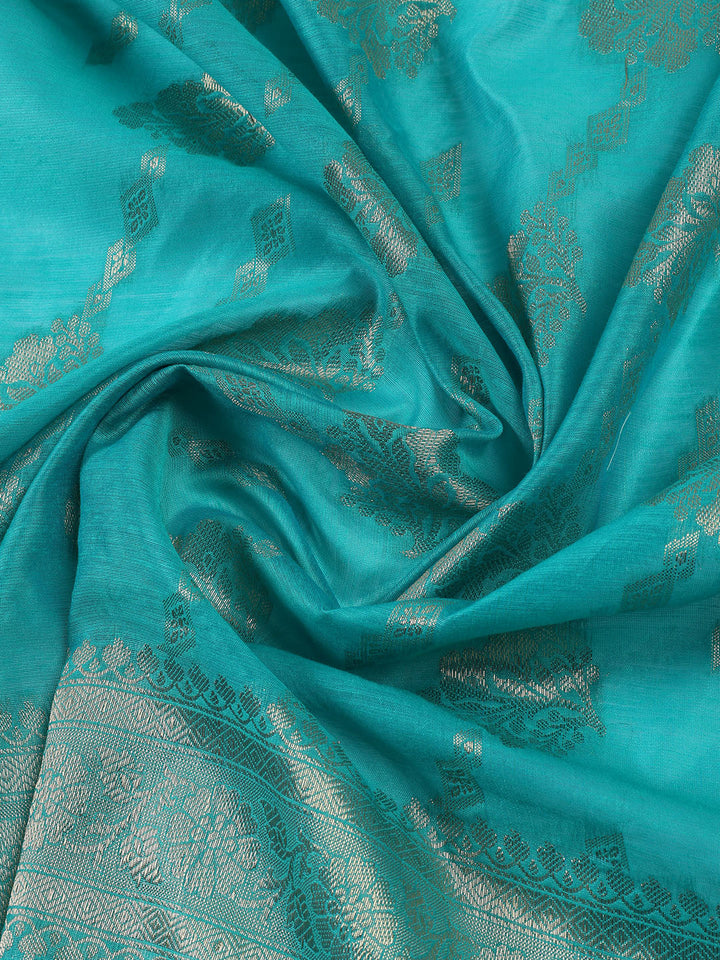 Woven Chanderi Unstitched Suit With Dupatta