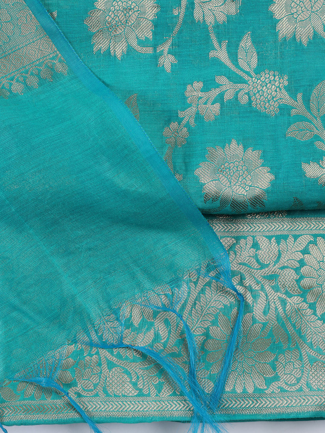 Woven Chanderi Unstitched Suit With Dupatta