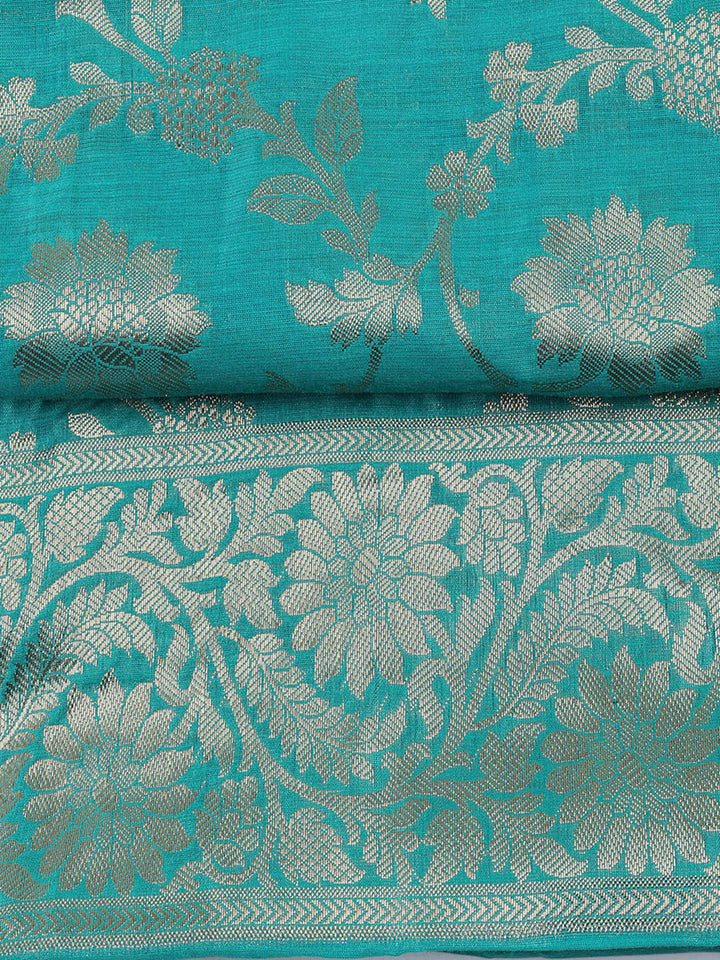 Woven Chanderi Unstitched Suit With Dupatta
